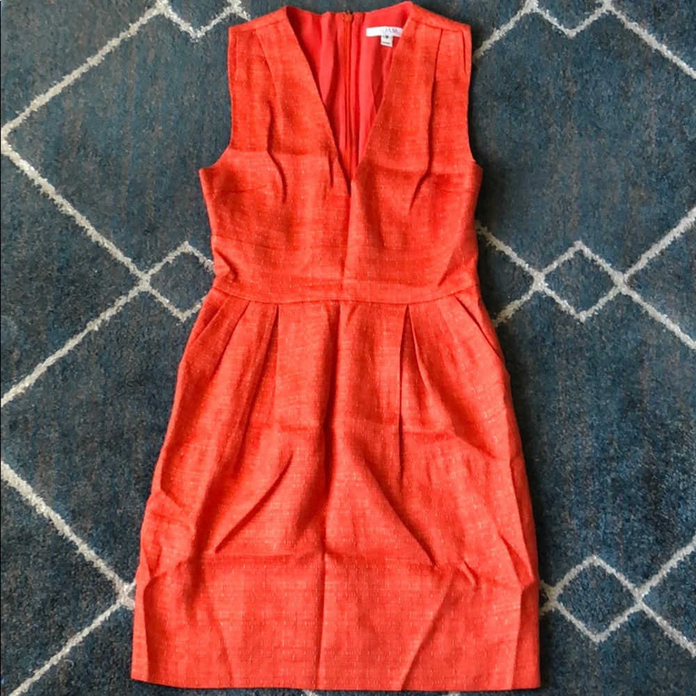 Adorable vintage tangerine linen dress